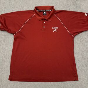 Starter Team Alabama Crimson Tide Polo Shirt Men's‎ XL Red Embroidered NCAA